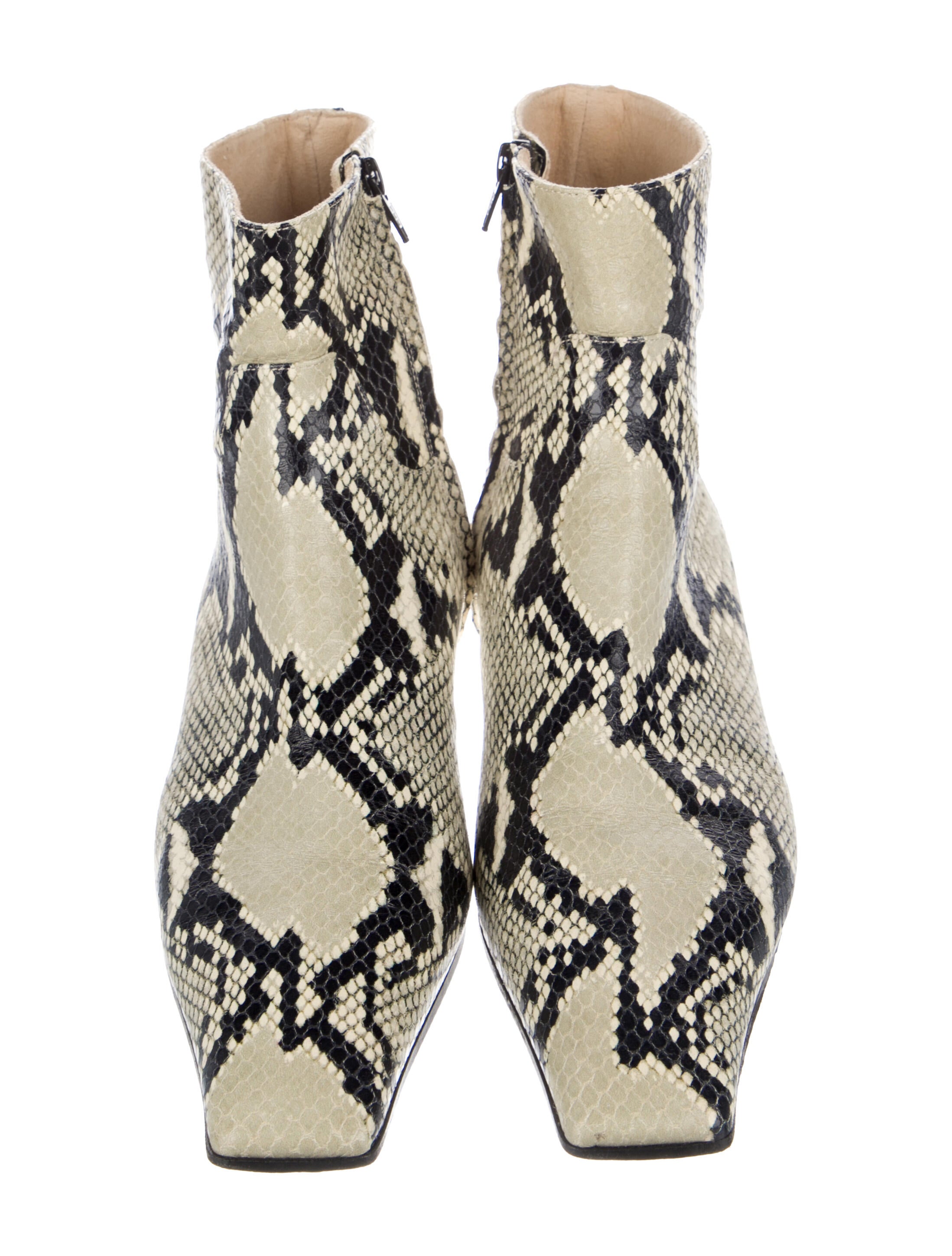 Khaite Embossed Leather Animal Print Boots